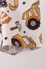 Mustard excavator bamboo 2pc pajama set
