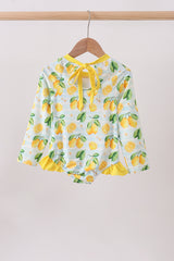 Lemon print ruffle rashguard