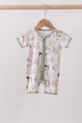 Farm animal bamboo romper
