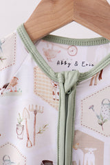Farm animal bamboo romper