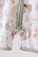 Farm animal bamboo romper