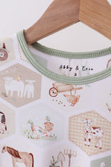 Farm animal bamboo pajama set
