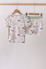 Farm animal bamboo pajama set