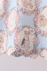Pink puppy floral ruffle bloomer set