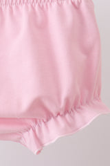 Pink puppy floral ruffle bloomer set