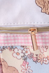 Pink puppy embroidery backpack