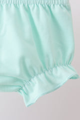 Green castle ice cream smocked ruffle bloomer set