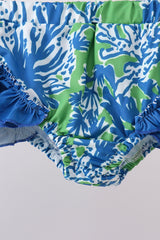 Ocean garden splash ruffle rashguard set