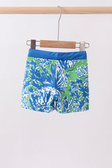 Ocean garden splash swim trunks