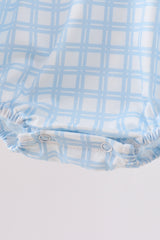 Yellow crab smocked gingham bubble