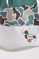 Camouflage duck embroidery swim trunks