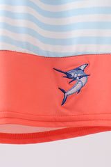 Tuna embroidery swim trunks