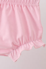 Pink bow castle ruffle bloomer set