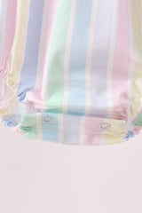 Rainbow stripe butterfly smocked ruffle bubble
