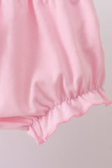 Lavender Smocked Embroidered Bow Jacquard Bloomer Set