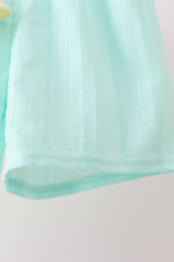 Green Marine Embroidered Jacquard Set