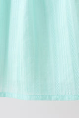 Green Marine Embroidered Jacquard Dress