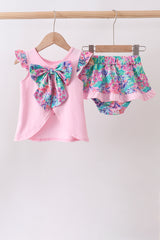 Pink Castle Applique Bloomer Set