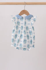 Blue Retro Floral Bubble