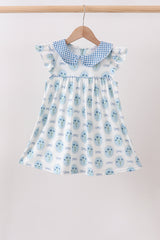 Blue Retro Floral Dress