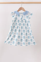 Blue Retro Floral Dress