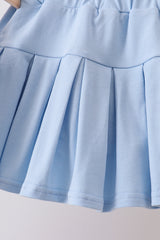Blue Hydrangea Bow Skorts Set