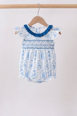 Blue Castle Smocked Ruffle Bubble