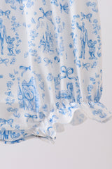 Blue Castle Smocked Ruffle Bubble