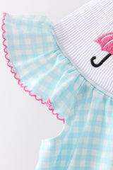 Blue Umbrella Smocked Set