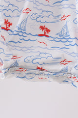 Blue Sailboat Smocked Bubble