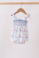 Blue Sailboat Smocked Bubble
