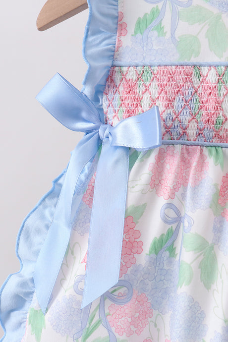 Blue Hydrangea Smocked Bloomer Set