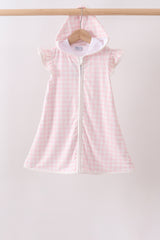 Pink Plaid UPF Swim Coverup