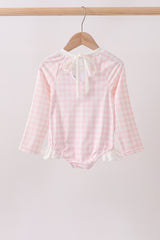 Pink Plaid UPF Rashguard