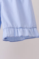 Blue Hydrangea Ruffle Bow Set