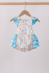 Blue Floral Ruffle Bubble