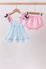 Blue Ice Cream Applique Bloomer Set