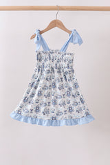 Blue Beach Smocked Dress