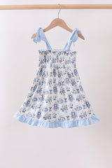 Blue Beach Smocked Dress