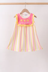 You're my sunshine embroidery Stripe Dress
