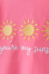You're my sunshine embroidery Stripe Ruffle Set
