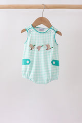Green Mallard Plaid Embroidered Bubble
