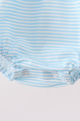 Blue Police Car Stripe Embroidered Bubble