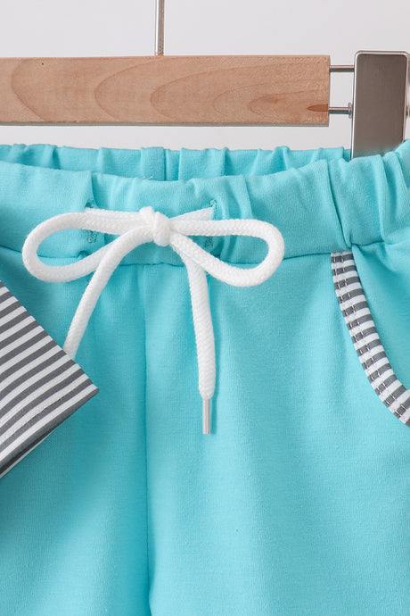Black Excavator Stripe Embroidered Set