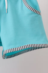 Black Excavator Stripe Embroidered Set