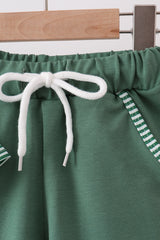 Green Duck Stripe Embroidered Set