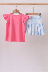Pink ABC Appliqué Skorts Set