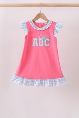 Pink ABC Appliqué Ruffle Dress