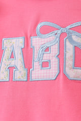 Pink ABC Appliqué Ruffle Dress