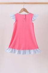Pink ABC Appliqué Ruffle Dress
